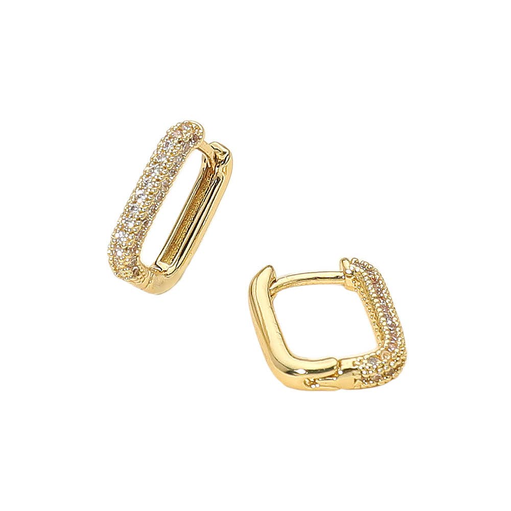 Gold Dipped Square Hoop Earrings