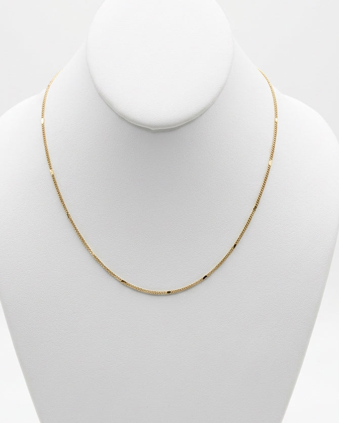 Vintage Everyday Fine Curb Chain Necklace