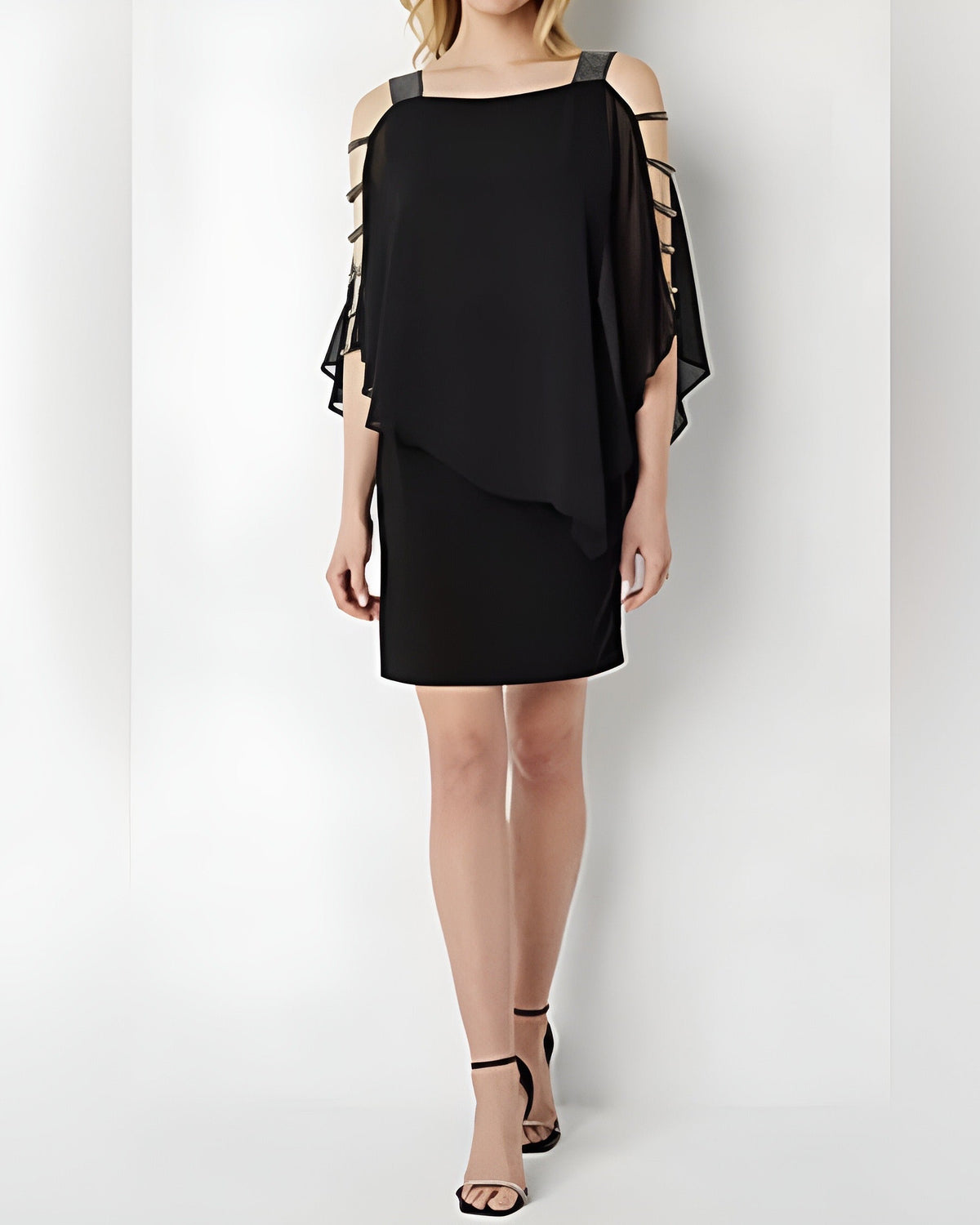 The Onyx Glow Tiered Overlay Dress