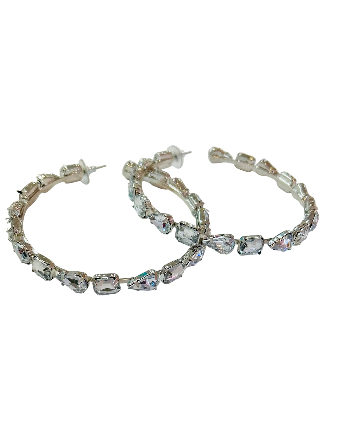 Large Cut Crystal Hoop Earrings