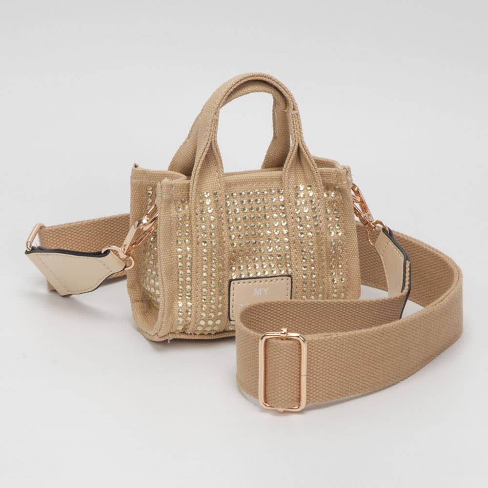Rhinestone Studded Mini My Tote Crossbody Bag