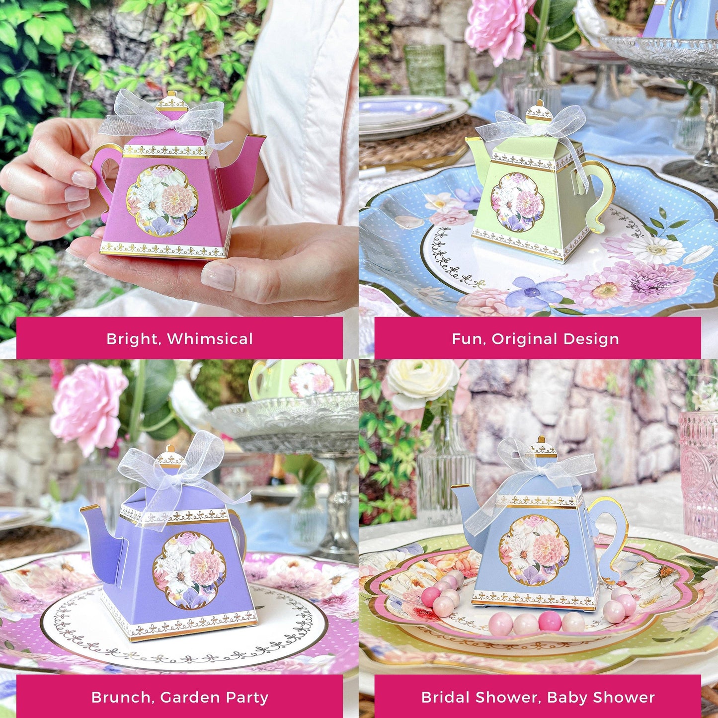 Tea Time Party Favor Box - Assorted (Set of 24)