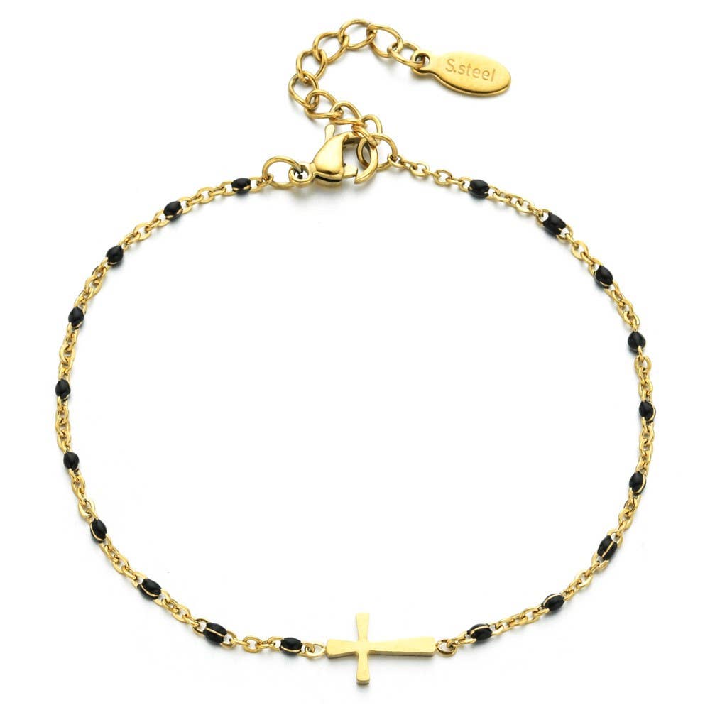 Delicate Enamel Cross Bracelets