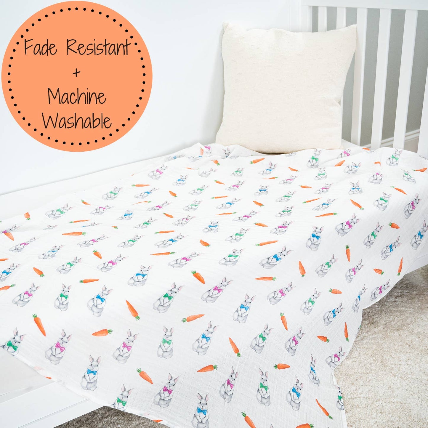 Bunny Easter Baby Muslin Swaddle Blanket