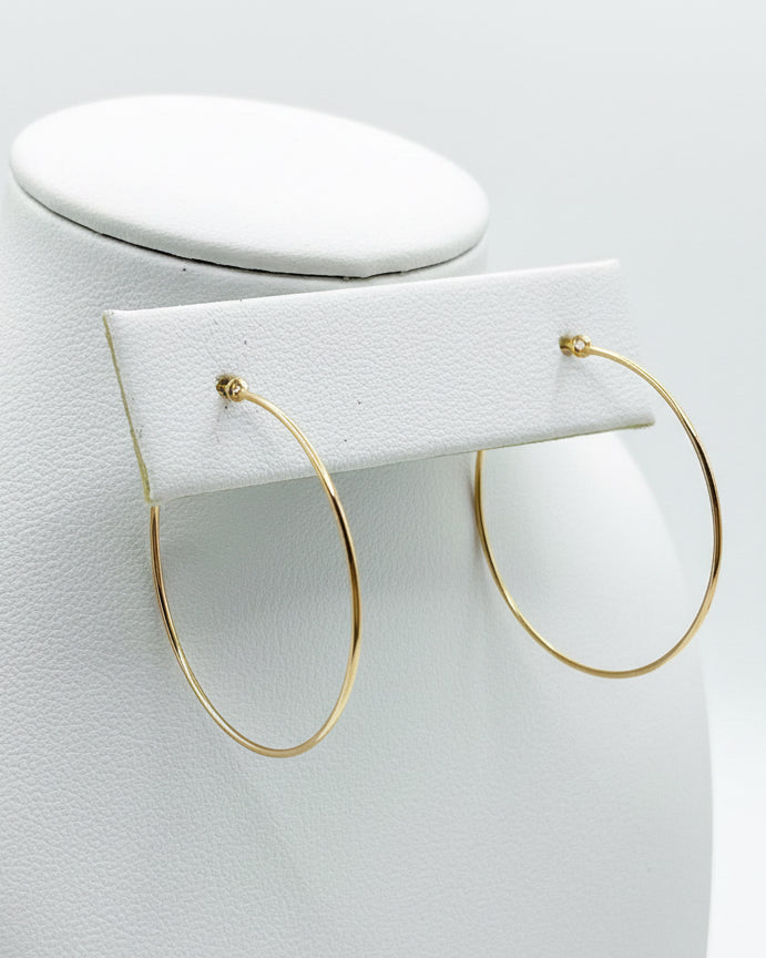 Minimalist Thin Gold Hoop Earrings