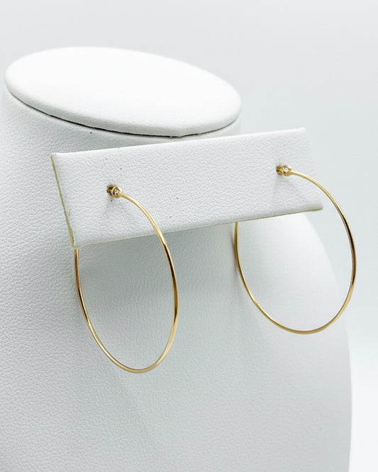 Minimalist Thin Gold Hoop Earrings
