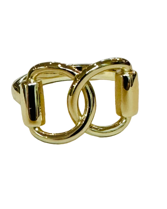 High-Polish Interlocking Horsebit Statement Ring