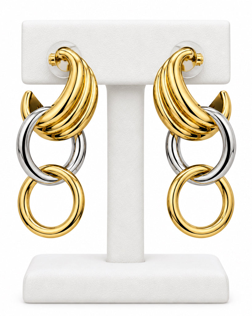 The Sutton Mixed Link Drop Earrings