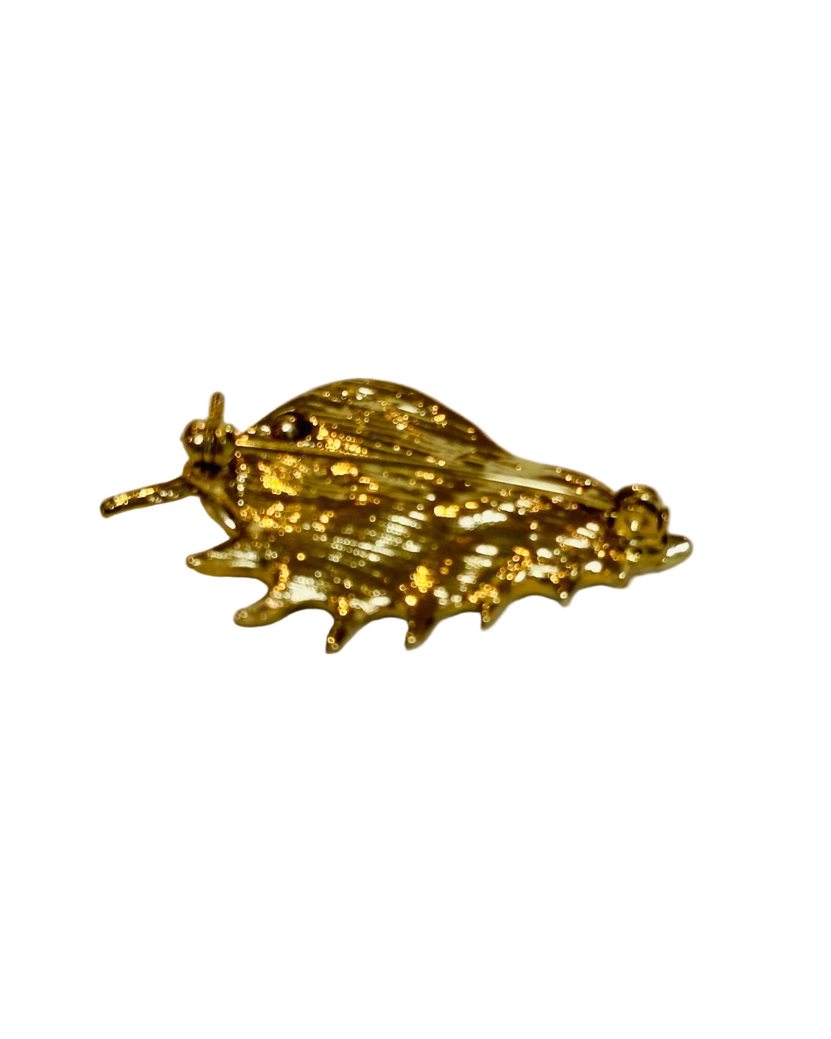 Vintage Enamelled Conch Seashell Statement Brooch