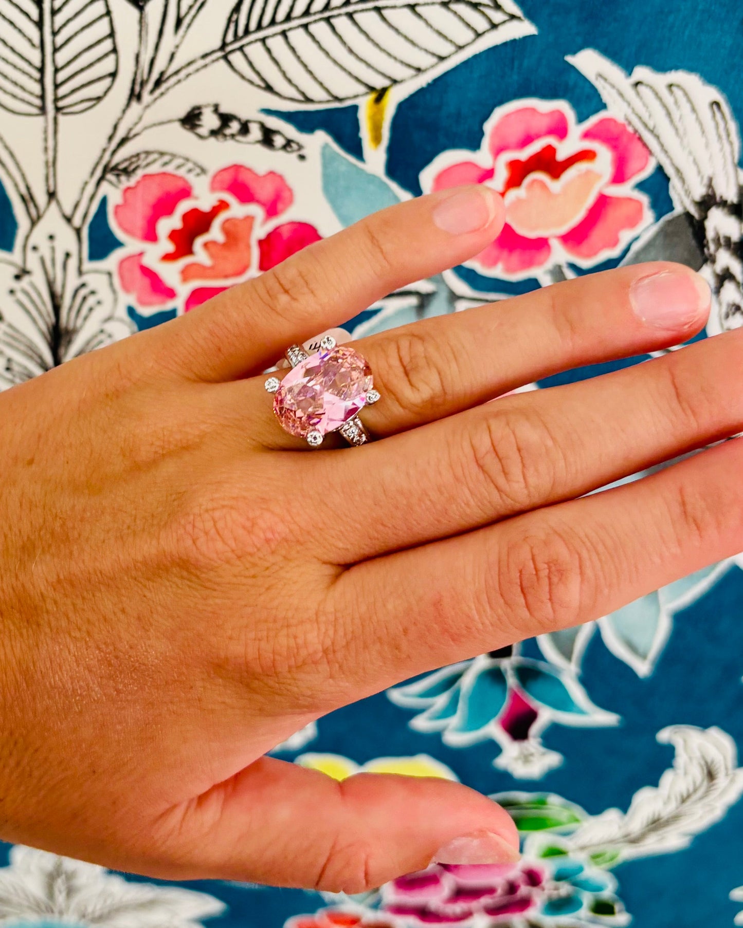 Blush Oval Cathedral Ring