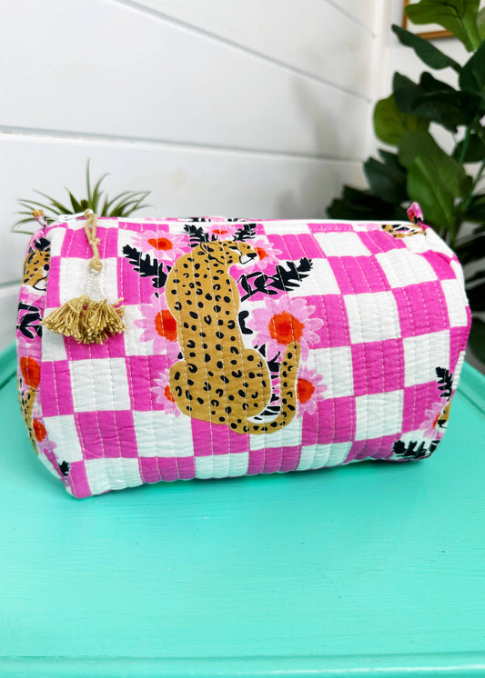 Jaguars Quilted Makeup Bag