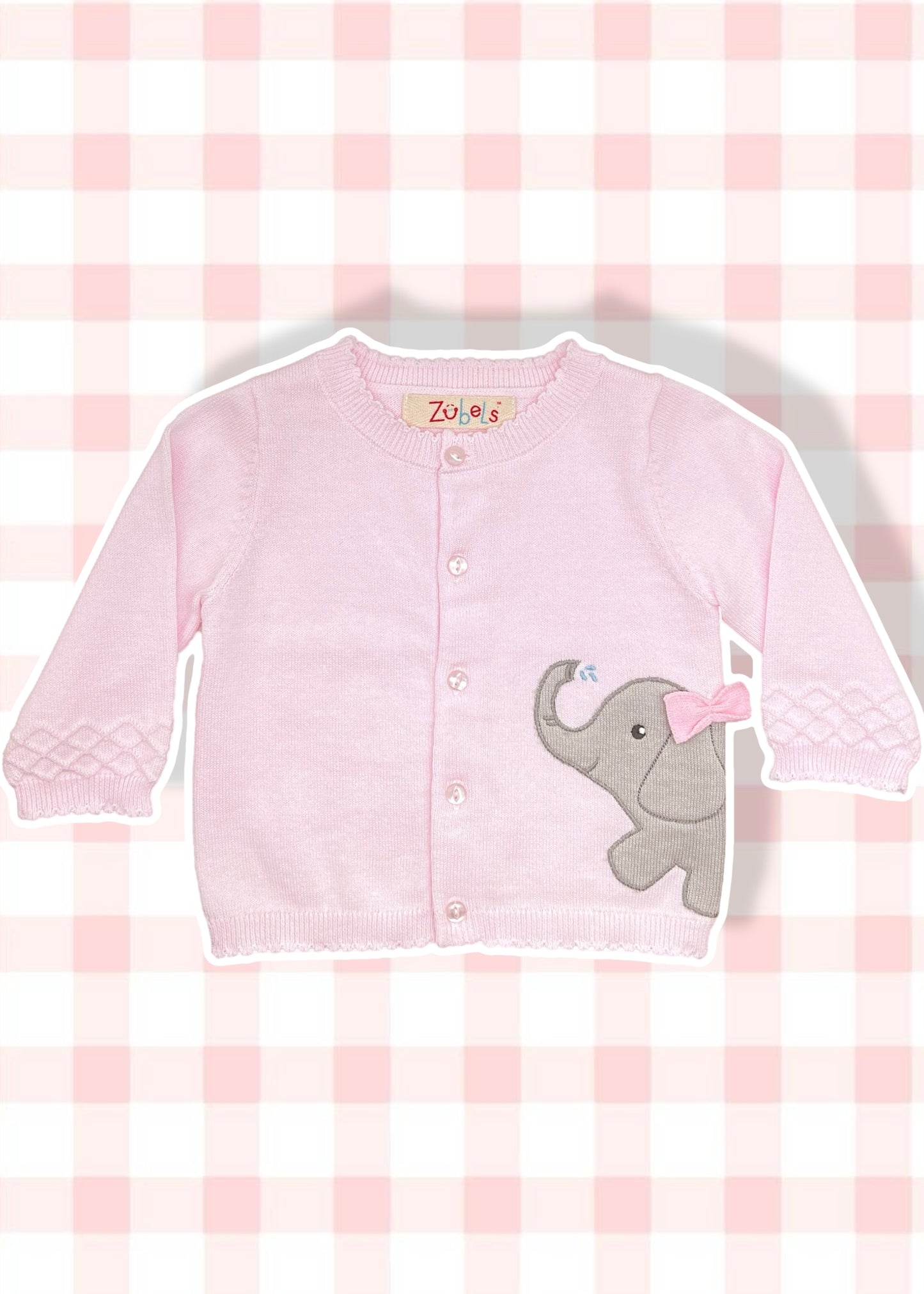 Elephant Peek-A-Boo Cardigan Sweater