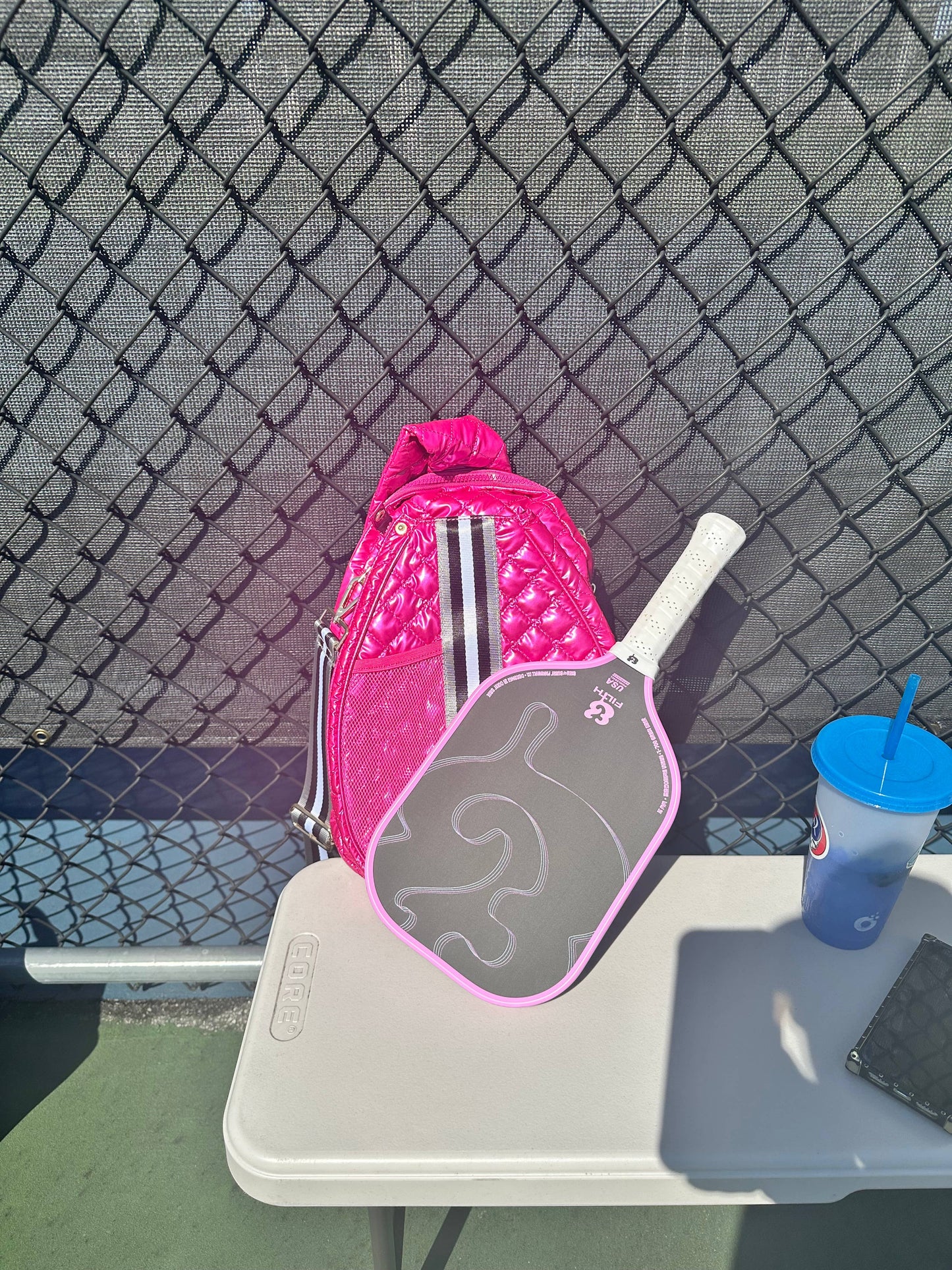 Fuschia Pickle Ball Sling Bag