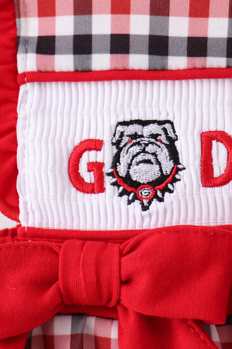 Georgia Go Dawgs Plaid Ruffle Bubble