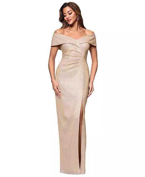 Xscape Off-Shoulder-Sweetheart-Neck Gown