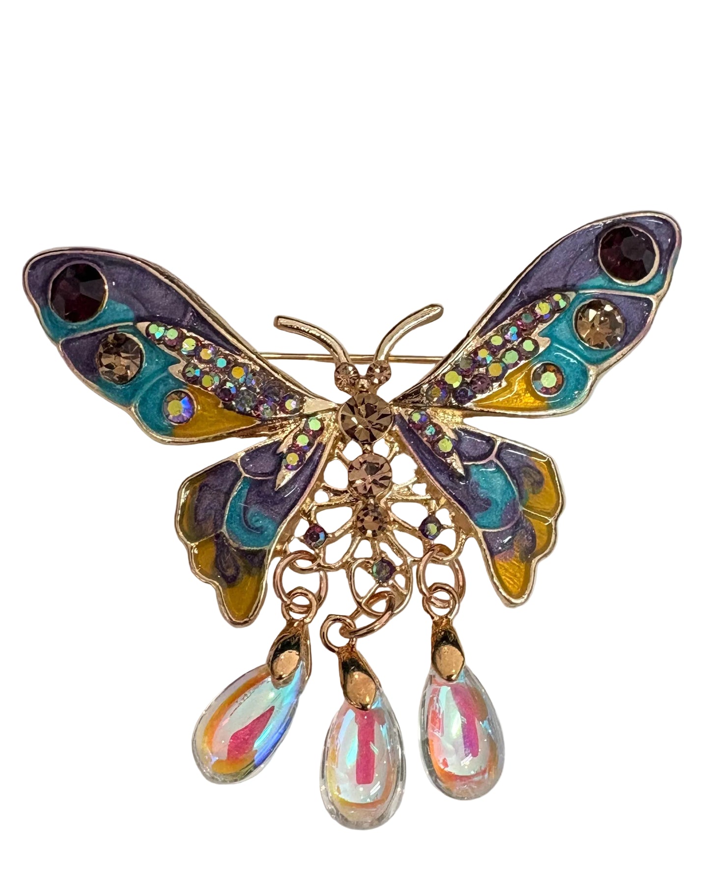 Monarch & Majesty Enameled Butterfly Brooch