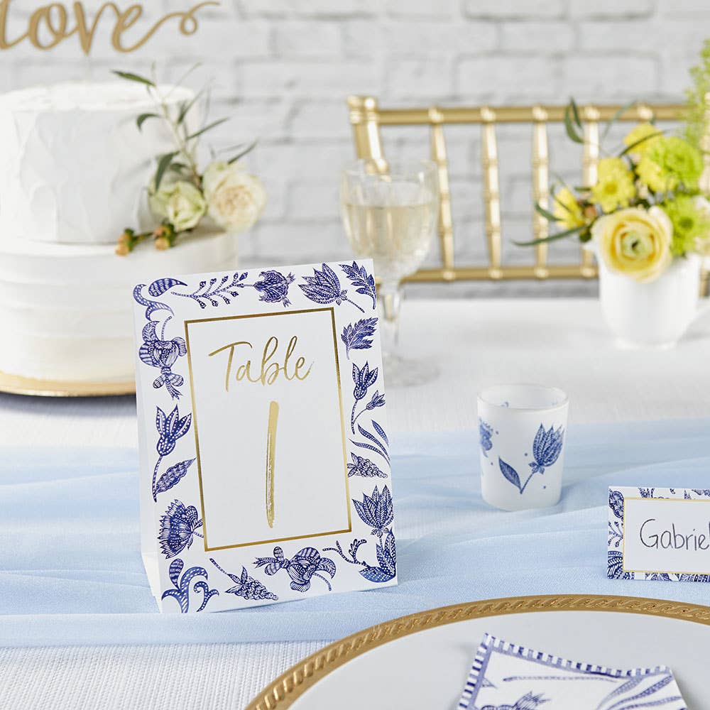 Blue Willow Wedding Table Numbers (1-25)