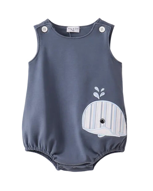 Blue Whale Appliqué Bubble