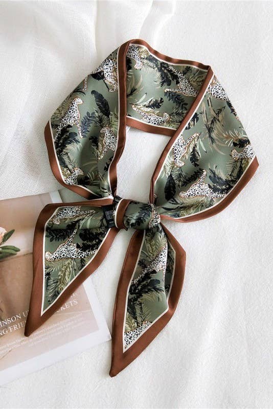 Jungle Leopard Satin Scarf