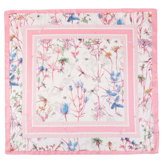 Watercolor Botanical Satin Bandana Scarf