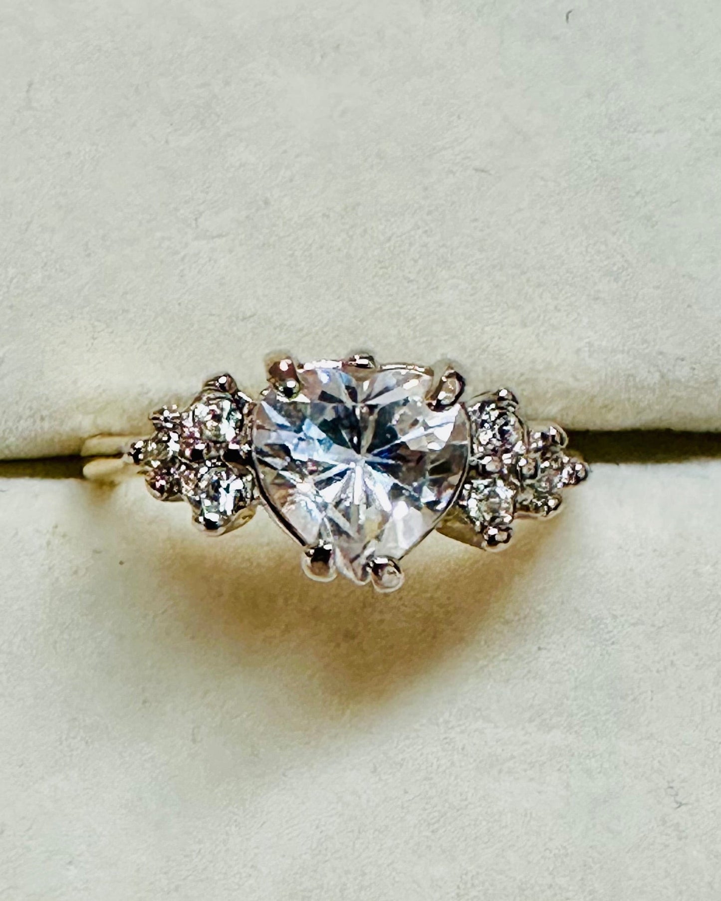 Vintage Sweetheart Cluster Solitaire Ring