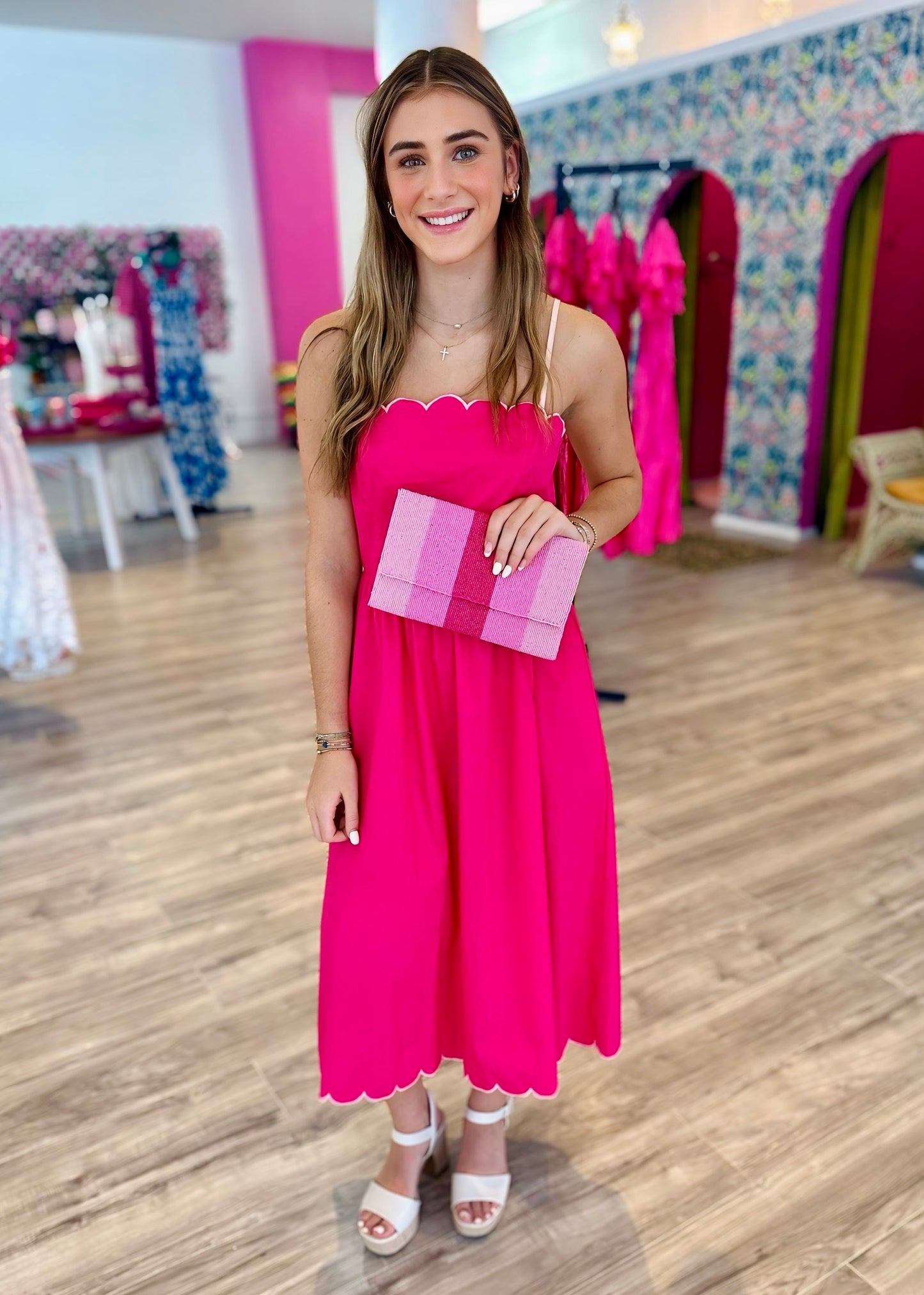 Christy Scalloped Midi Dress