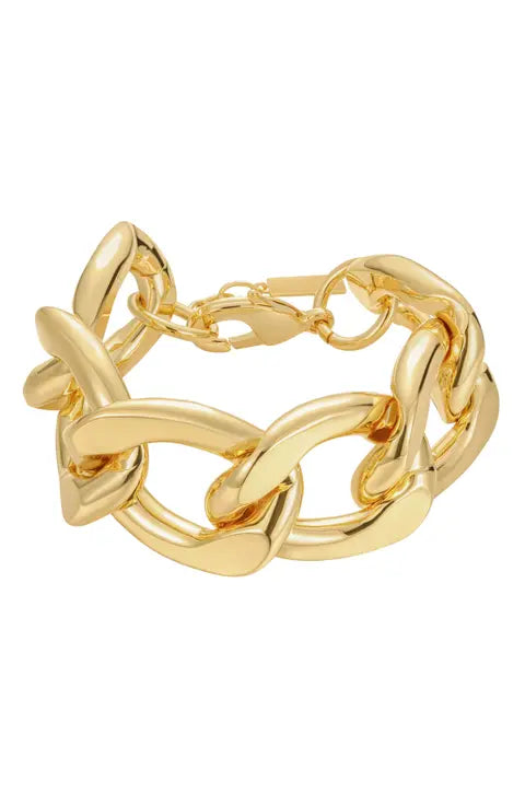 Chunky Gold-Tone Double Link Chain Bracelet