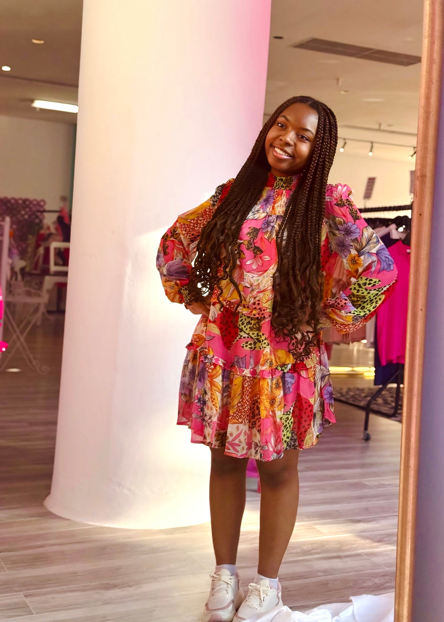 Printed Chiffon Vibrant Dress