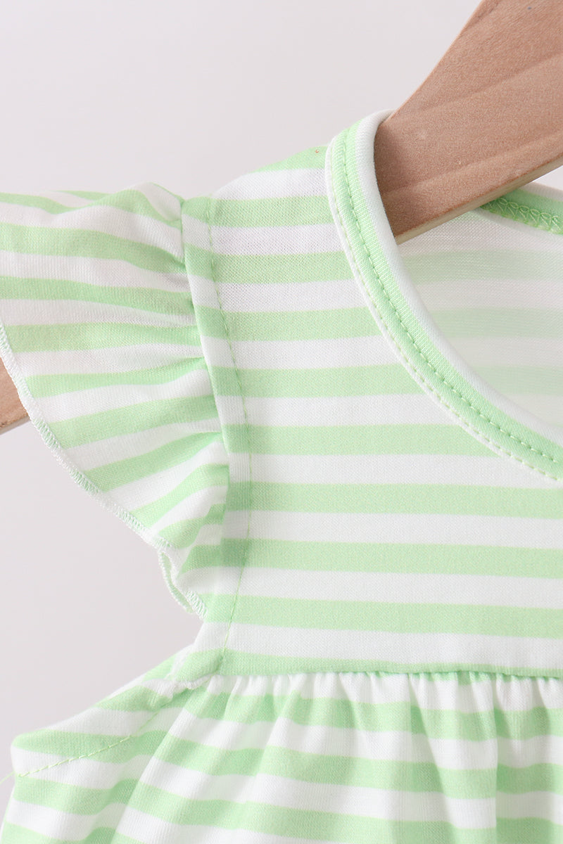 Green Watermelon Ruffle Stripe Bloomer Set