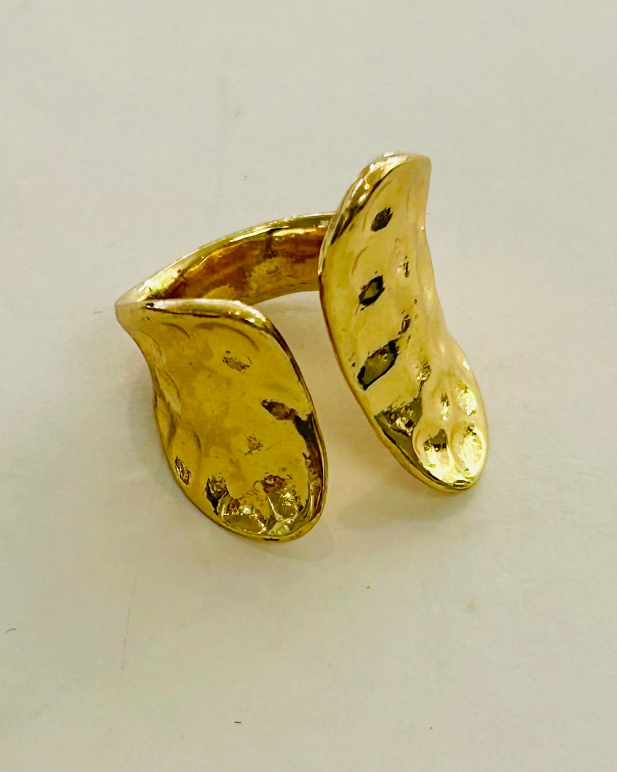 Textured Hammered Gold Wrap Ring