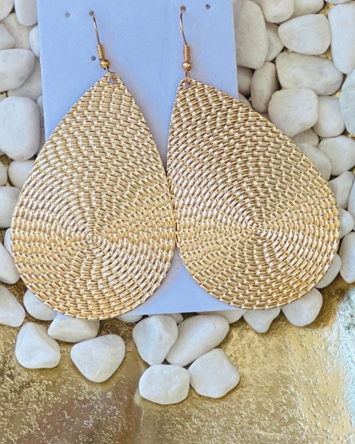 Radiant Sunburst Etched Teardrop Drops in Gold