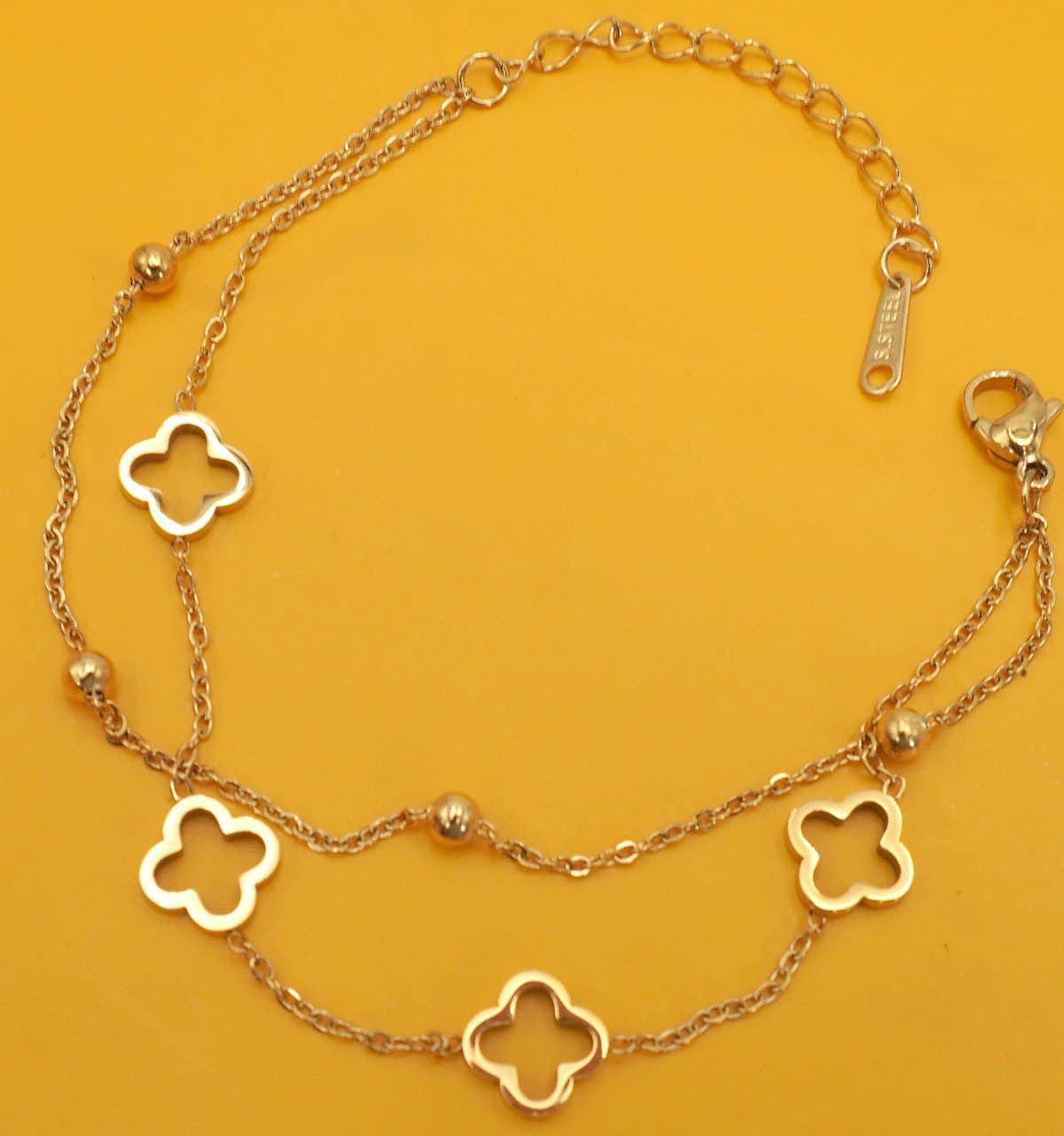 Double Chain Clover Necklace