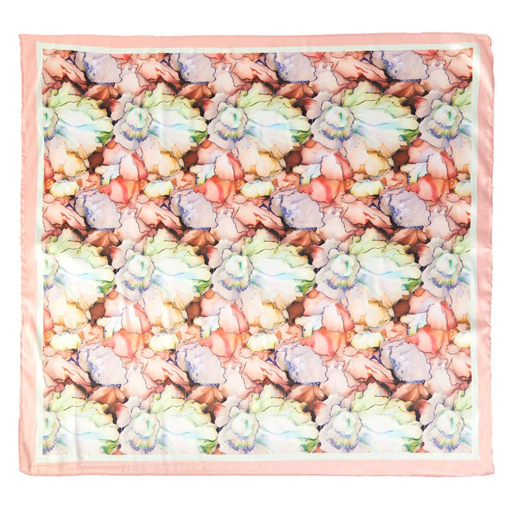 Muted Watercolor Peony Satin Scarf