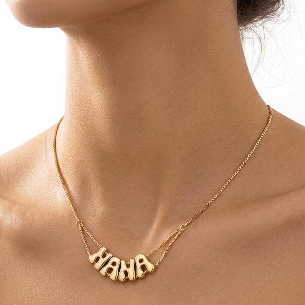 NANA Bubble Letter Pendant Necklace