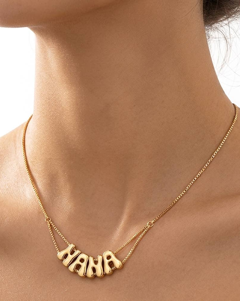 NANA Bubble Letter Pendant Necklace