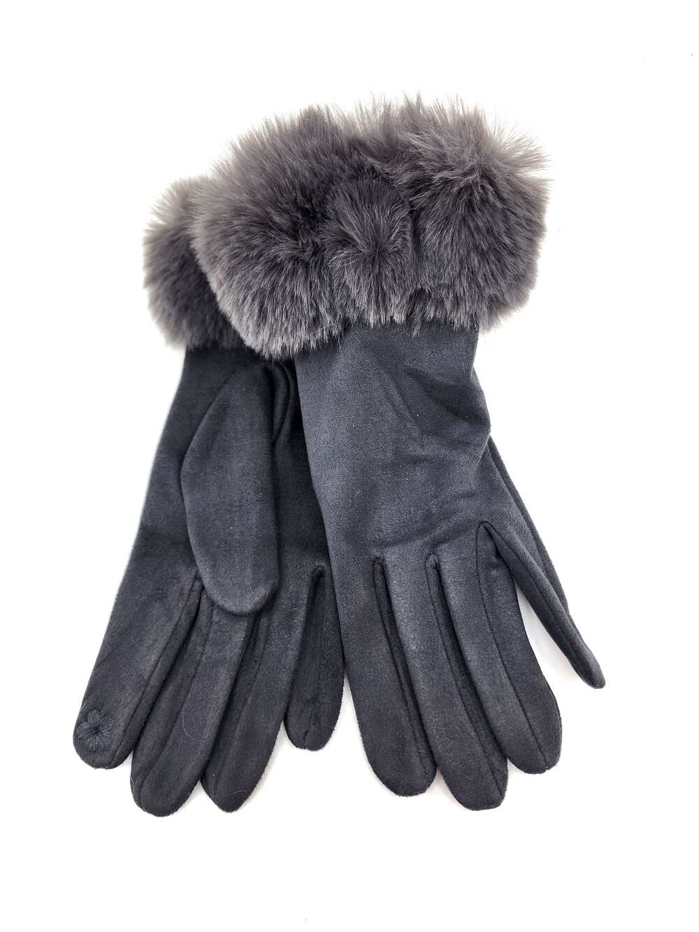 Women's Velvety Soft Winter Gloves with Fur Trim