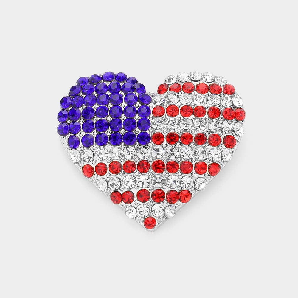 American Heart Pin Brooch