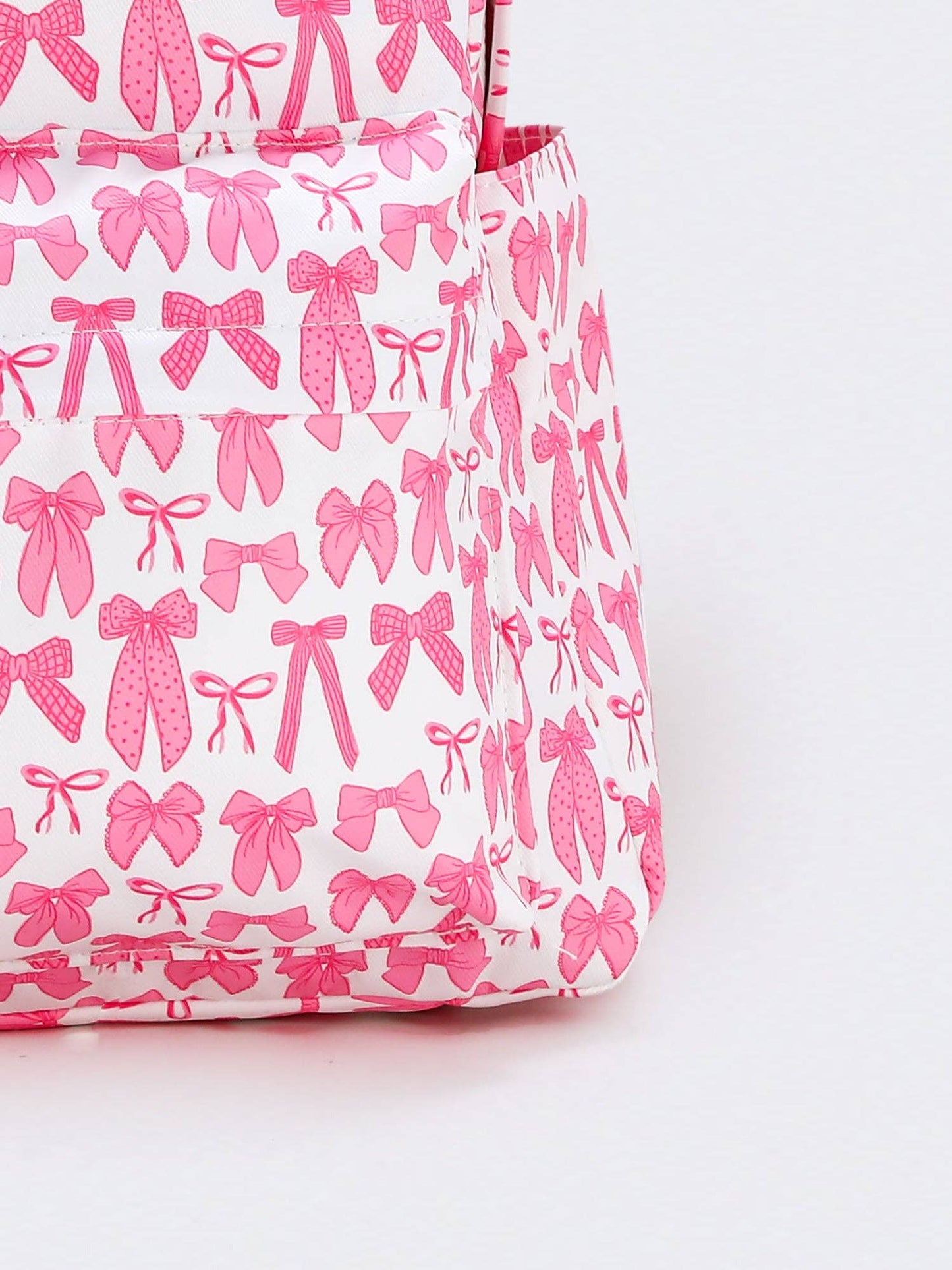 Bow Print Girls Canvas Backpack