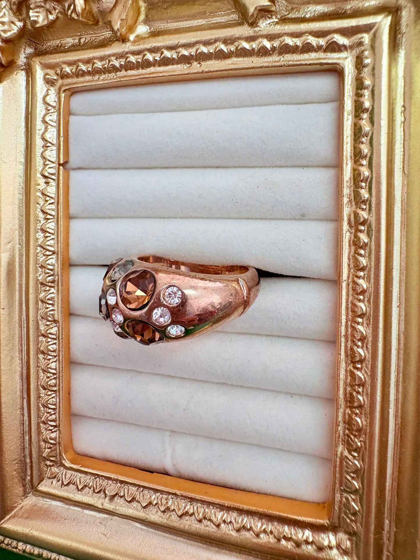 Smoky Topaz Confetti Dome Ring