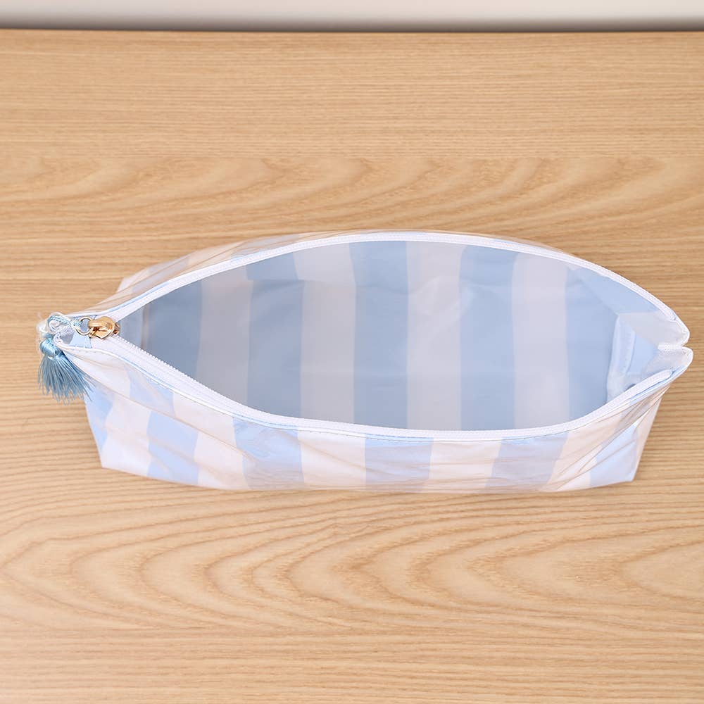 Pink Waterproof Fun Stripes Cosmetic Case
