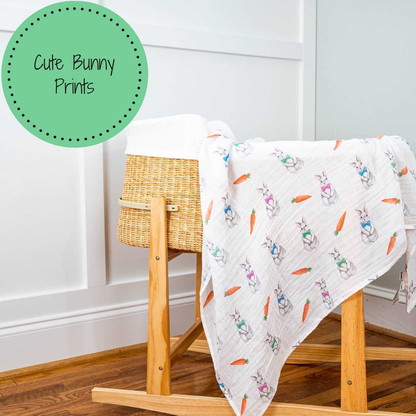 Bunny Easter Baby Muslin Swaddle Blanket