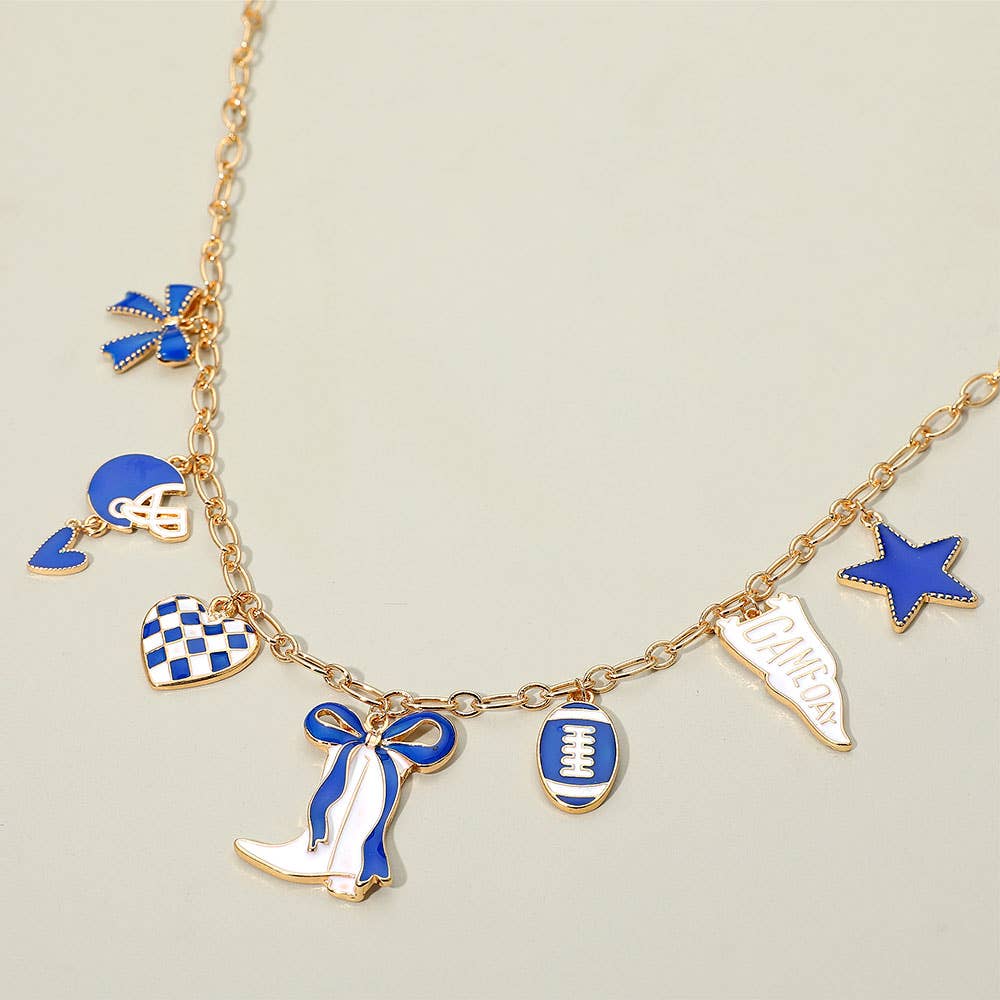 Game Day Football Theme Charm Station Necklace