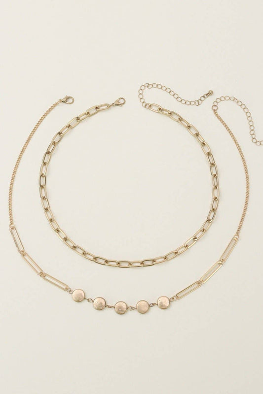 Multi Layer Chain Necklace Jewelry Set