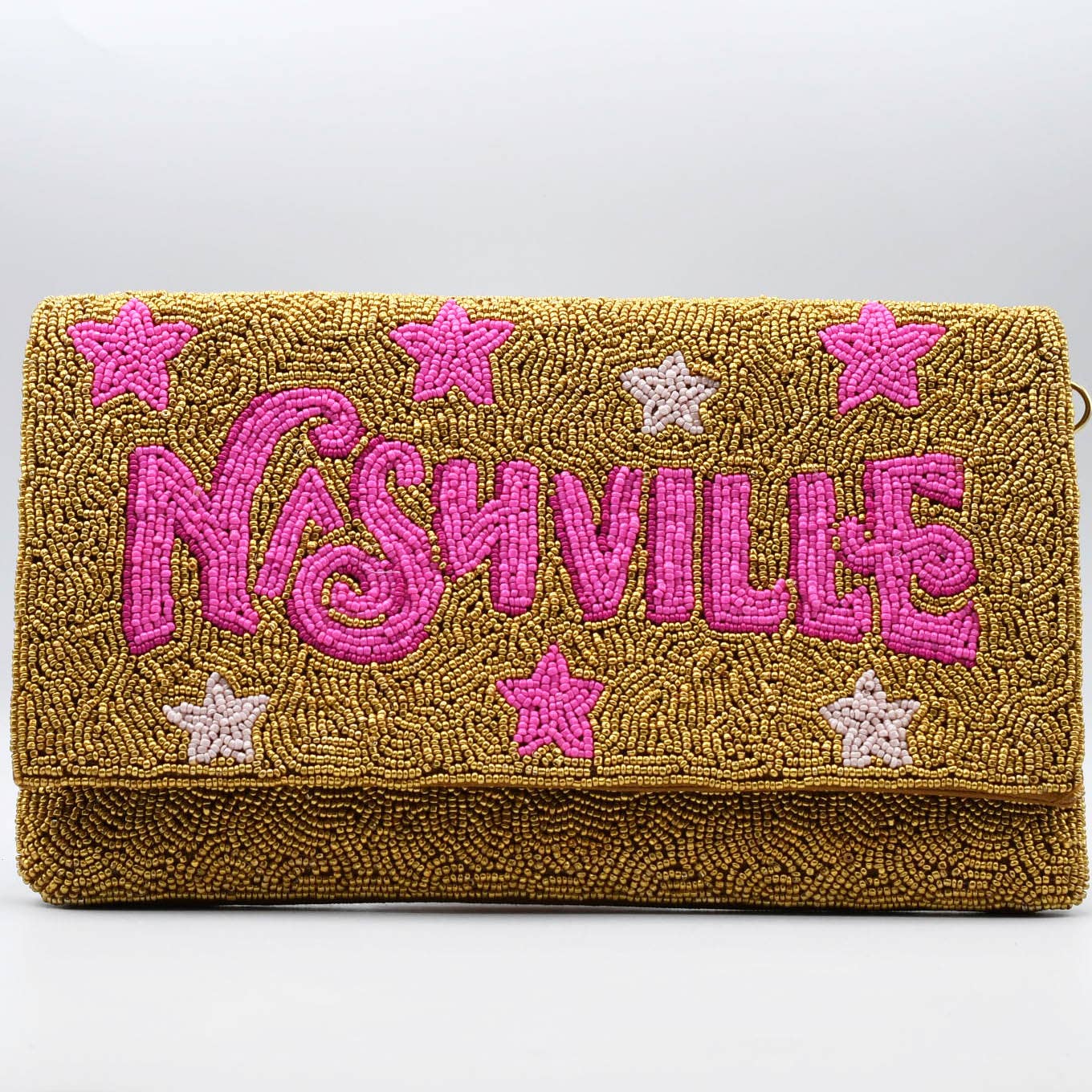 Nash Babe Gold Beaded Clutch