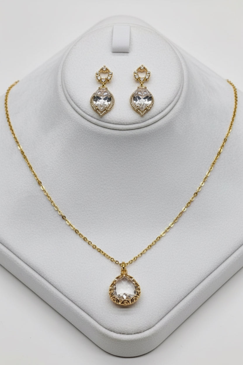 Vintage Victorian Clear Filigree Set