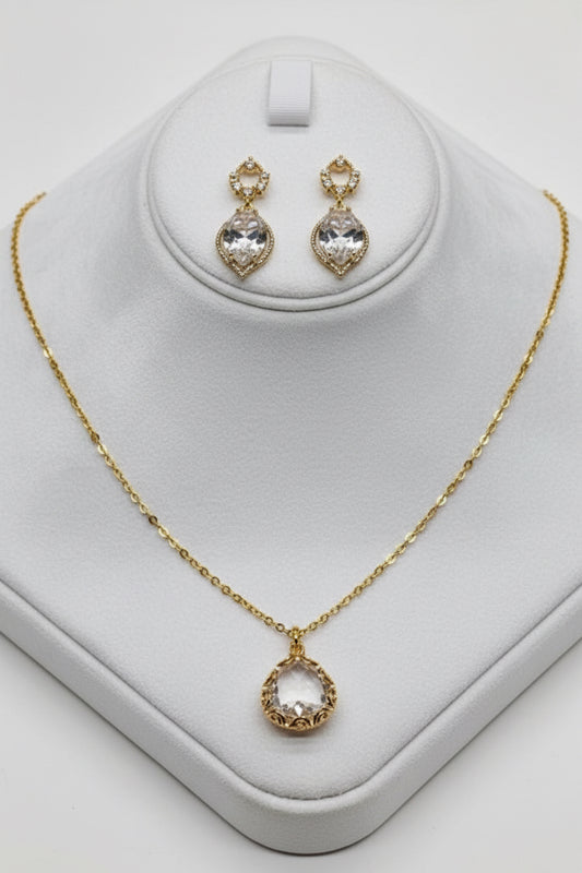 Vintage Victorian Clear Filigree Set