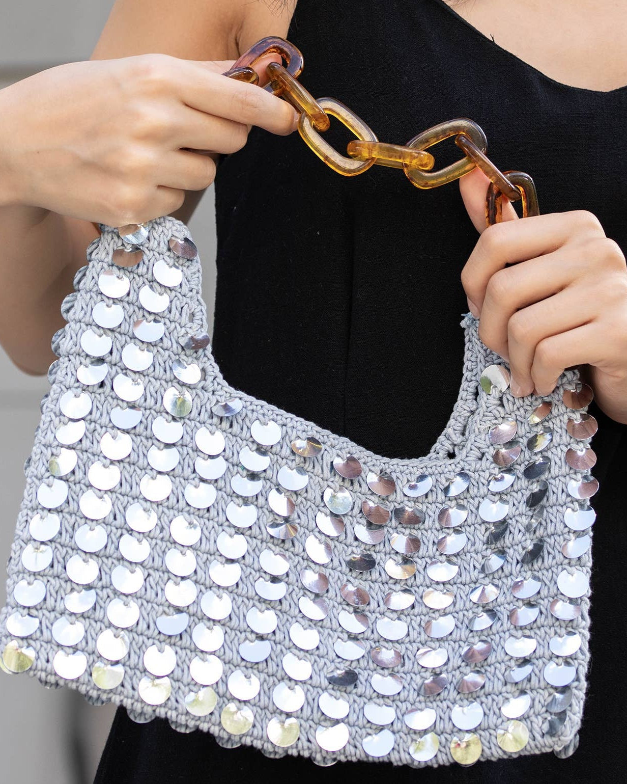 Mia Silver Sequined Purse