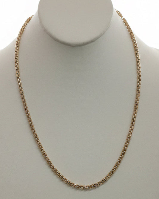 Vintage Classic Round Link Gold Plated 18” Chain Necklace