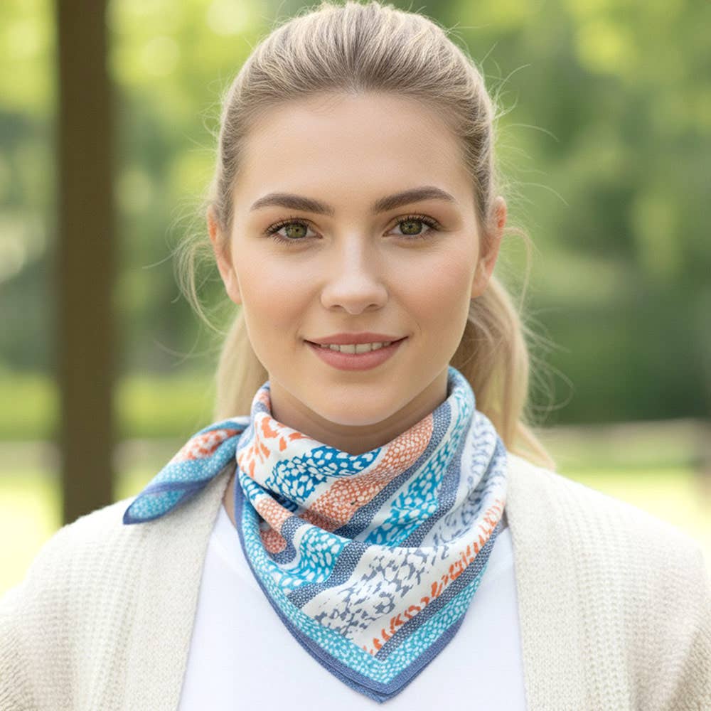 Abstract Leopard Print Square Bandana Scarf