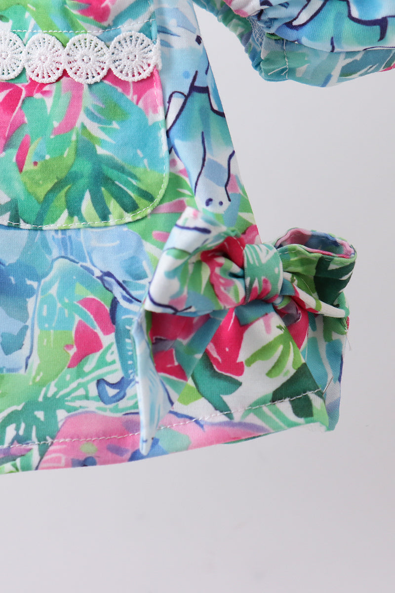 Green Tropical Garden Bow Bloomer Set